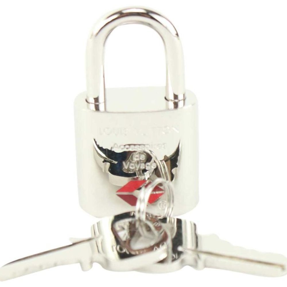 Louis Vuitton TSA De Voyage Padlock Silver and 2 Key Set Lock 57lk63s